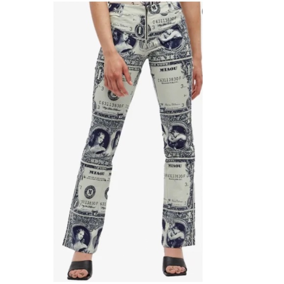 Miaou Lowrider Money-print Trousers
